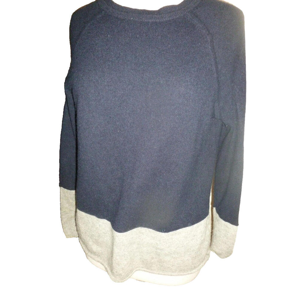 Vince Navy Gray Cashmere Weekend Sweater Pullover XS
